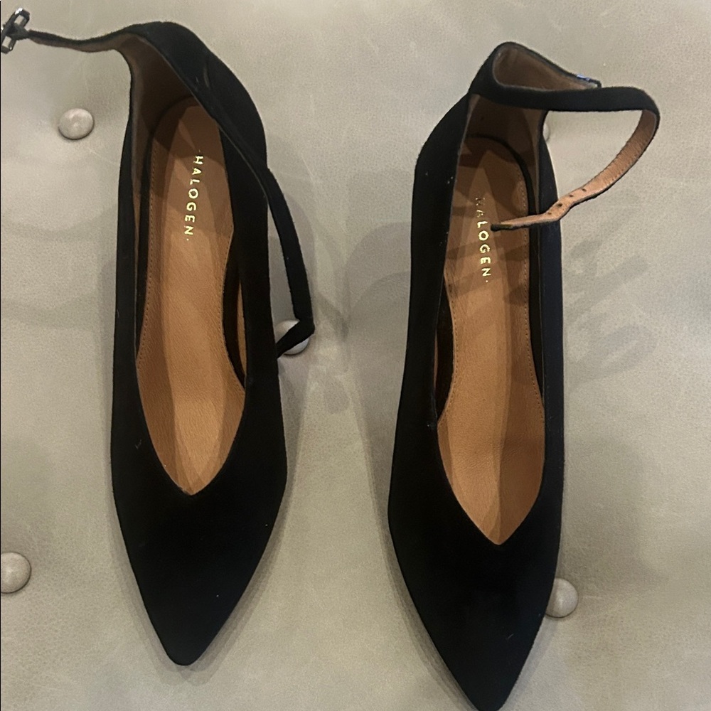Halogen Black Ankle Strap Heels